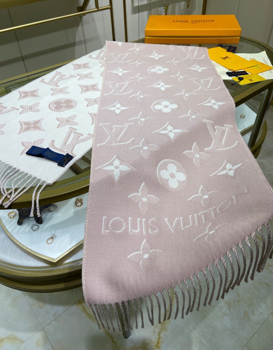 Louis Vuitton Double Sided Long Scarf Pink For Women