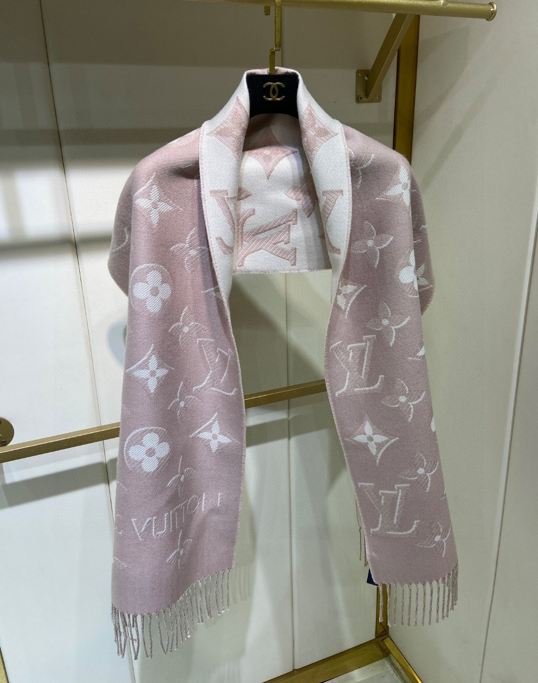 Louis Vuitton Double Sided Long Scarf Pink For Women