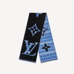 Louis Vuitton MNG Two-Sided Scarf Blue For Women