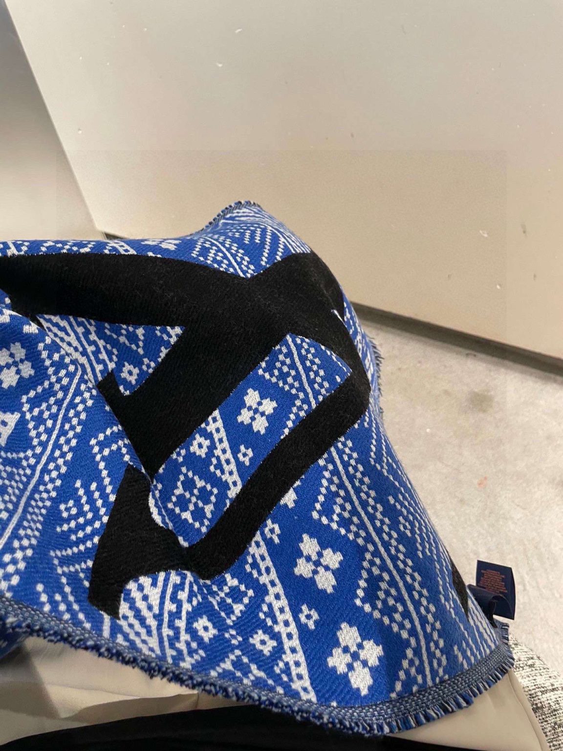 Louis Vuitton MNG Two-Sided Scarf Blue For Women