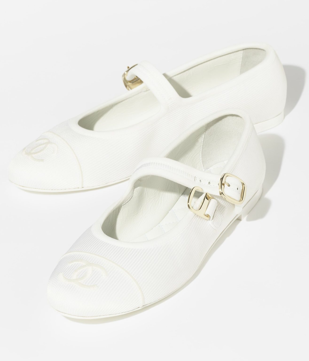 Chanel Mary Janes White For Women G45503 B16406 NX269