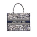 Christian Dior Medium Dior Book Tote Bag Ecru And Blue For Women M1296ZTDT_M34I – 36 Cm/ 14 Inches