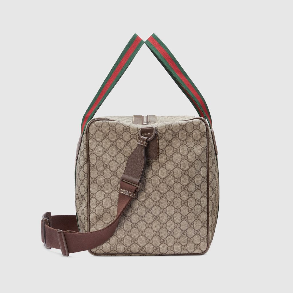 Gucci Medium Duffle Bag With Web Beige For Women 17.9 In/ 45.5 Cm 758664 FACK7 9768