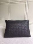 Bottega Veneta Medium Intrecciato Zipped Pouch Black For Men 33cm / 13in 651852V0E518803