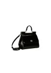 DOLCE&GABBANA Medium Sicily Bag In Polished Black For Women BB6002AI41380999