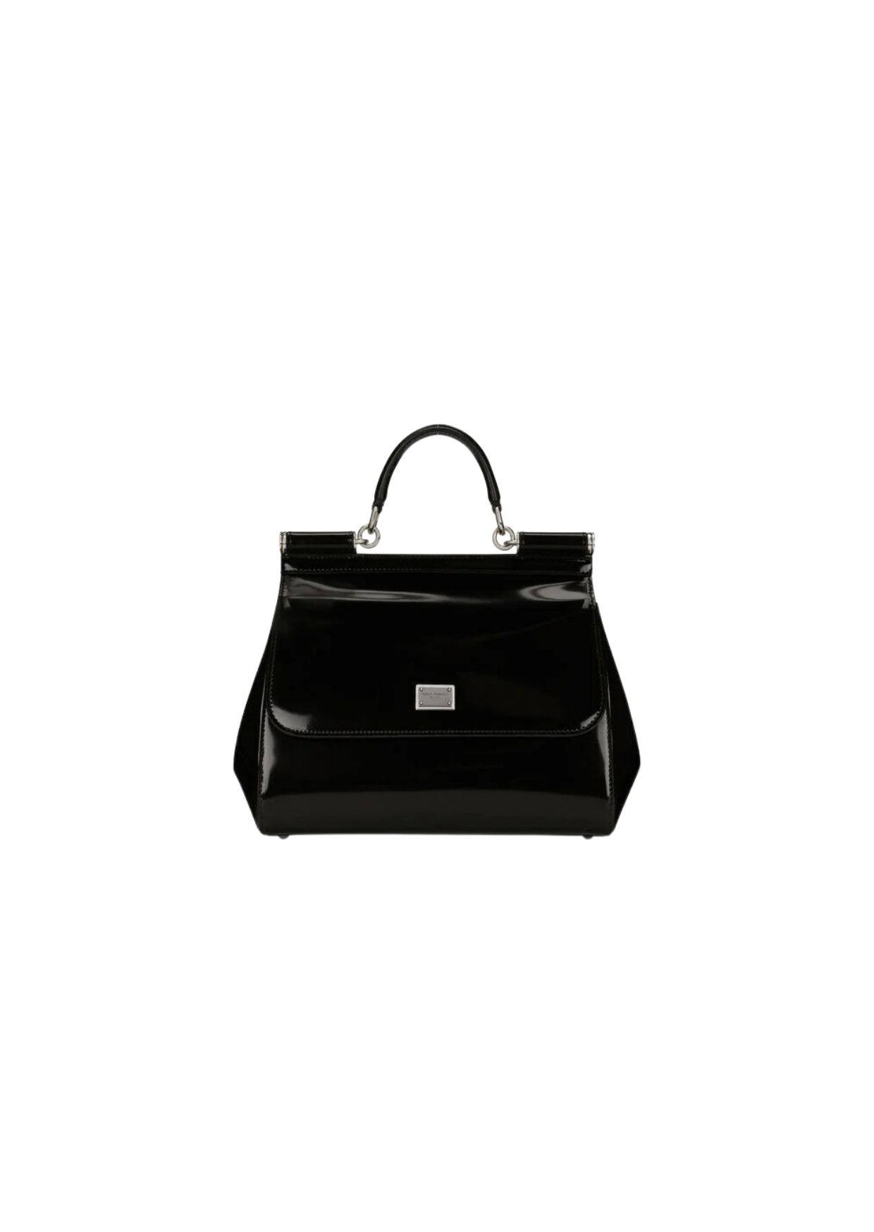 DOLCE&GABBANA Medium Sicily Bag In Polished Black For Women BB6002AI41380999