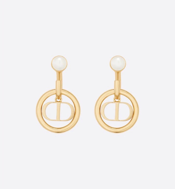 Metal CD Circle Earrings Gold Tone For Women