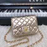 Chanel Mini Flap Bag Gold For Women 17cm / 6.63in