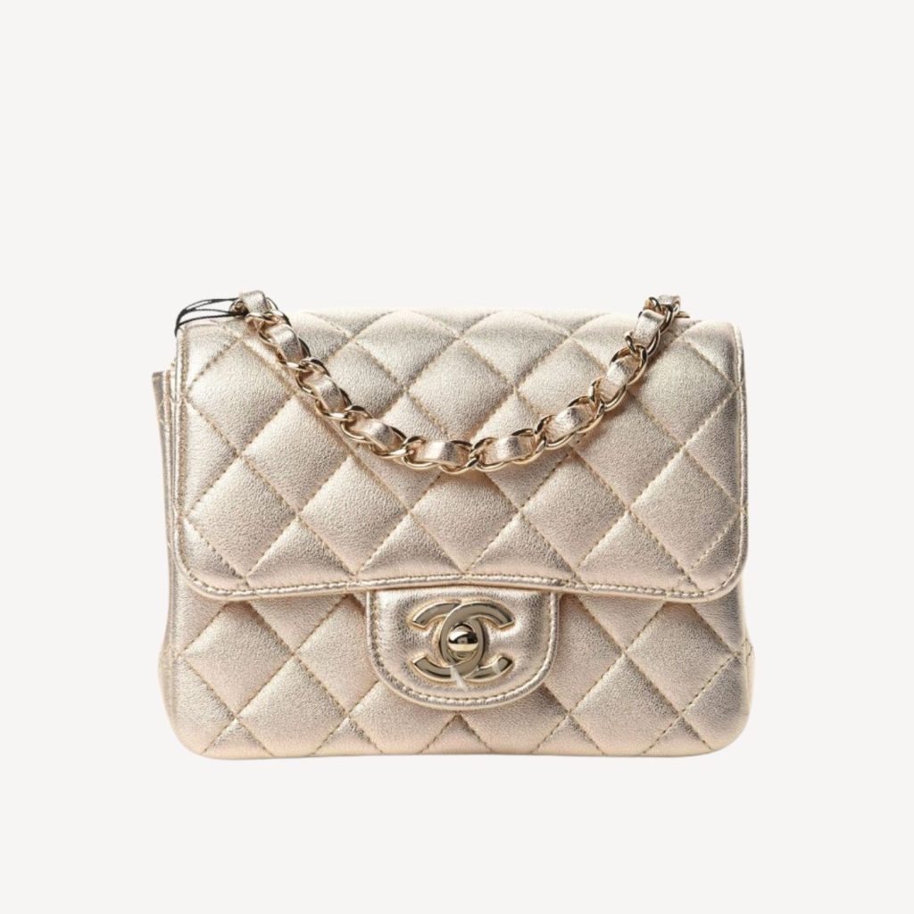 Chanel Mini Flap Bag Gold For Women 17cm / 6.63in