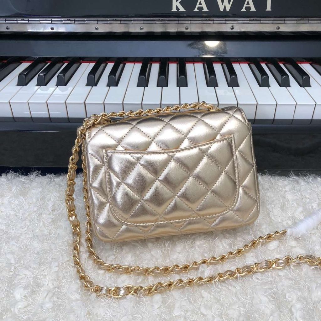 Chanel Mini Flap Bag Gold For Women 17cm / 6.63in