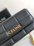 Celine Mini Shoulder Chain Matelasse Monochrome Black/White For Women 18cm / 7in 10L333EWJ.38NO