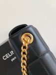 Celine Mini Shoulder Chain Matelasse Monochrome Black/White For Women 18cm / 7in 10L333EWJ.38NO