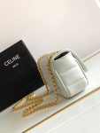 Celine Mini Shoulder Chain Matelasse Monochrome Black/White For Women 18cm / 7in 10L333EWJ.38NO