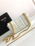 Celine Mini Shoulder Chain Matelasse Monochrome Black/White For Women 18cm / 7in 10L333EWJ.38NO