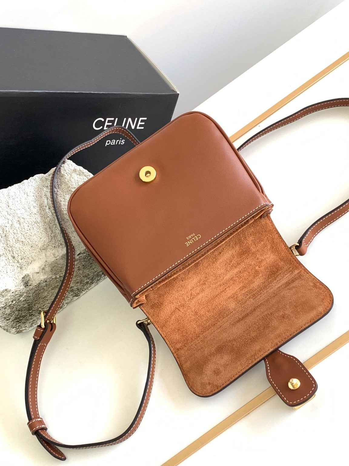 Celine Mini Tabou Brown For Women 16.5cm / 6in 10L343FB6.04LU