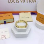 Louis Vuitton Monogram Chain Bracelet Gold Tone For Men