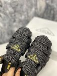 Prada Monolith Crochet Cage Sandals Black For Women