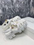 Prada Monolith Crochet Cage Sandals White For Women