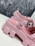 Prada Monolith Crochet Cage Sandals Pink For Women