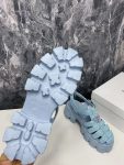 Prada Monolith Crochet Cage Sandals Blue For Women