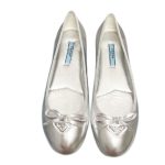 Prada Nappa Ballerinas Silver For Women