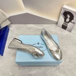 Prada Nappa Ballerinas Silver For Women