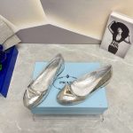 Prada Nappa Ballerinas Silver For Women