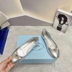 Prada Nappa Ballerinas Silver For Women