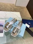 Prada Nappa Slides Silver For Women