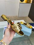 Prada Nappa Slides Gold For Women