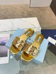 Prada Nappa Slides Gold For Women