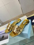 Prada Nappa Slides Gold For Women