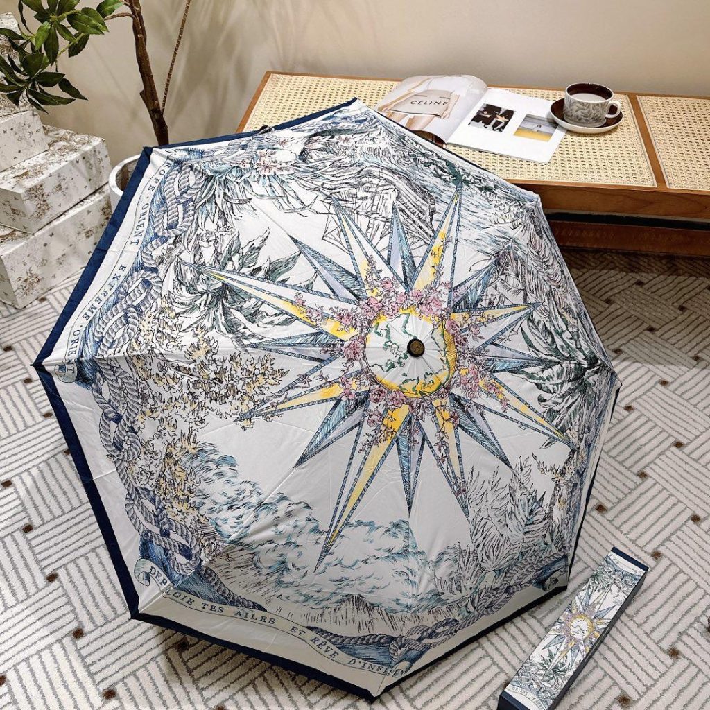 Dior Opening Folding Umbrella Blue