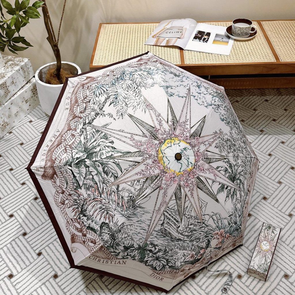 Dior Opening Folding Umbrella Pink