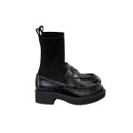 Prada Oxford Brushed Boots Black For Women