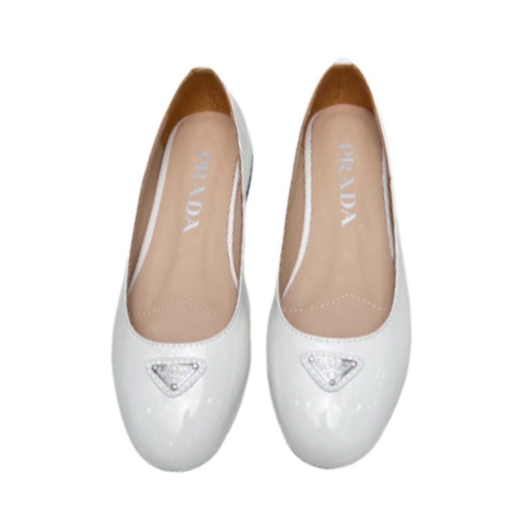 Prada Patent Ballerinas White For Women 1F200N_069_F0304_F_015