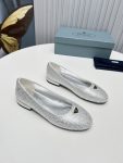 Prada Patent Ballerinas Silver For Women