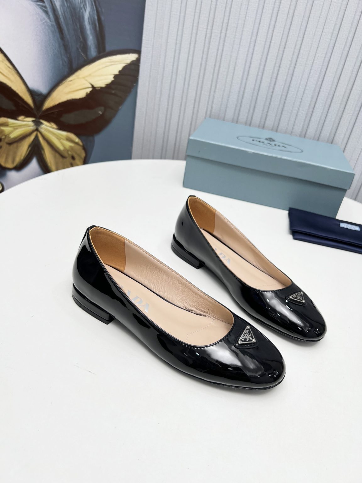 Prada Patent Ballerinas Black For Women 1F200N_069_F0002_F_015