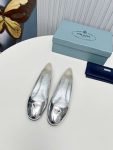 Prada Patent Ballerinas Silver For Women