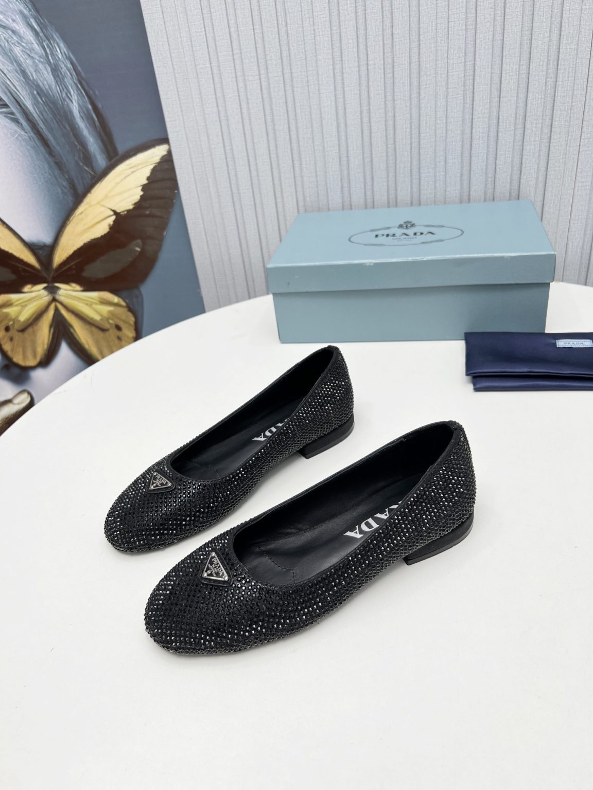 Prada Patent Ballerinas Black For Women