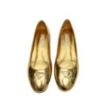 Prada Patent Ballerinas Gold For Women