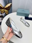 Prada Patent Ballerinas Silver For Women