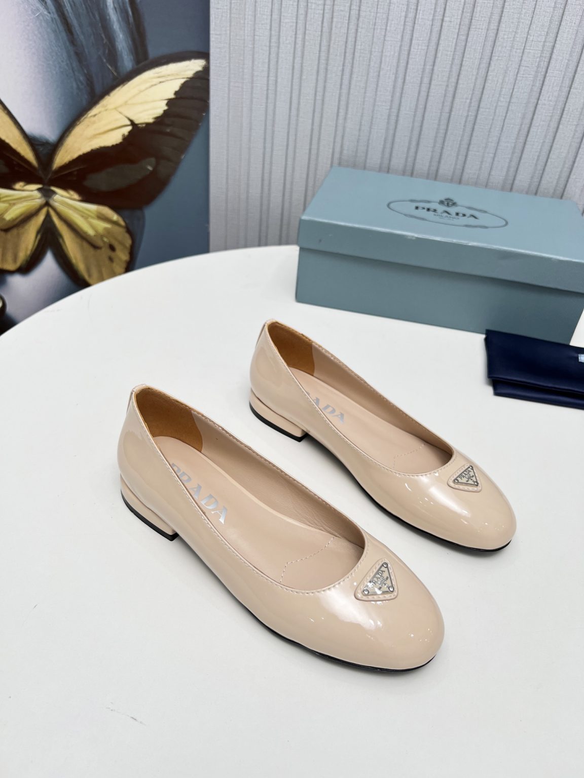 Prada Patent Ballerinas Pink For Women