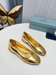 Prada Patent Ballerinas Gold For Women