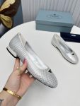 Prada Patent Ballerinas Silver For Women