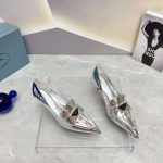 Prada Patent Pumps Silver For Women