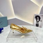 Prada Patent Pumps Gold For Women