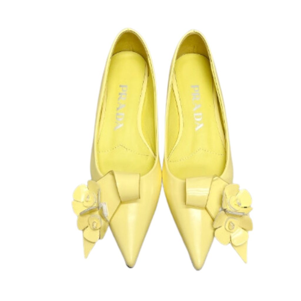 Prada Patent Pumps Yellow For Women