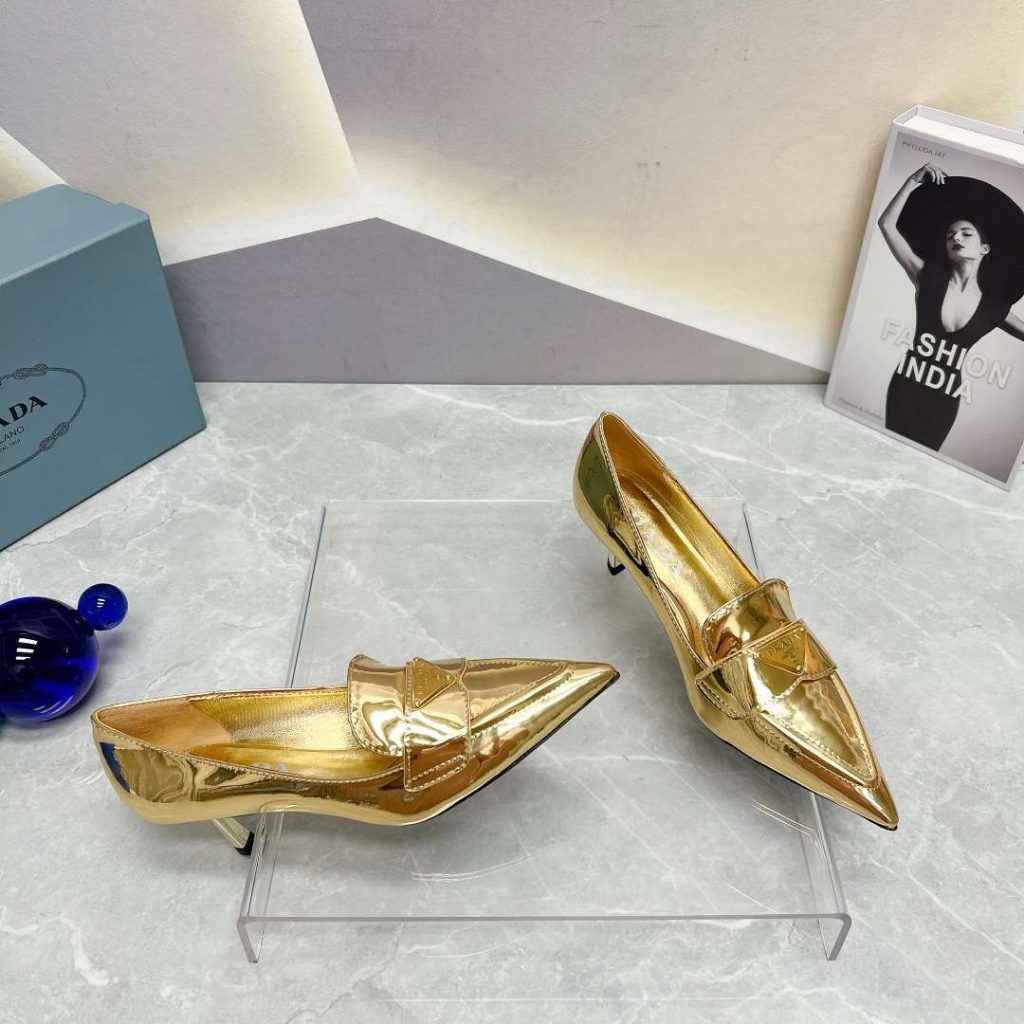 Prada Patent Pumps Gold For Women