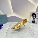 Prada Patent Pumps Gold For Women